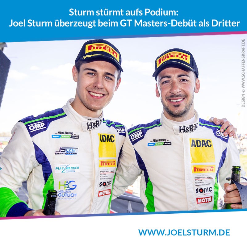 Sturm stürmt aufs Podium: Joel Sturm überzeugt beim GT Masters-Debüt als Dritter